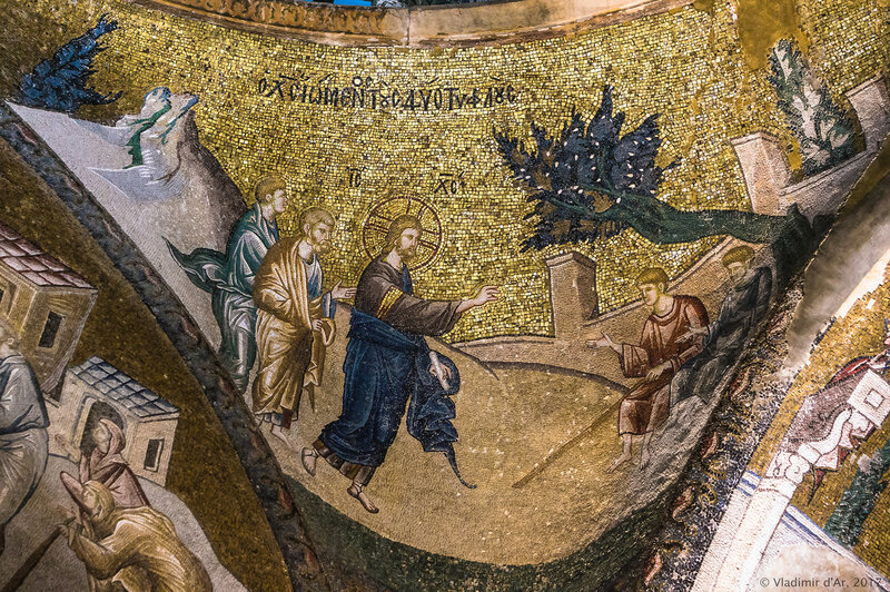 Healing of two blind men, mosaic in the Chora Church, Istanbul